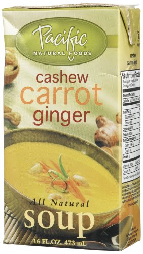 Pacific Natural Foods Organic Soup, Cashew Carrot Ginger, 16-Ounce Cartons (Pack of 12) by Pacific Foods
