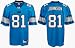 Calvin Johnson Jersey: Reebok Blue Replica #81 Detroit Lions Jersey - Small