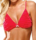 honeydew Solid Mesh Ruffle Triangle Bralette (1702)