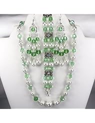 White pearl and Chrysolite crystals