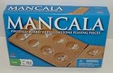 Mancala Finished Board With Gemstone Playing Pieces