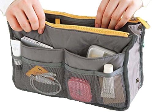 Women Travel Insert Handbag Organiser Purse Large Liner Organizer Tidy Bag-Gray