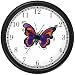 Purple, Red, Orange Butterfly - Butterfly Animal Wall Clock by WatchBuddy Timepieces (Hunter Green Frame)