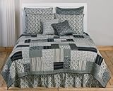 Patchwork Black Brocade Handmade Luxury Quilt King
