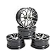 LAFEINA Aluminum Alloy Wheel Rims for 1:10 RC Drift On-Road Racing Car Touring Upgrade Parts HSP Redcat HPI Himoto Kyosho Sakura (Black)