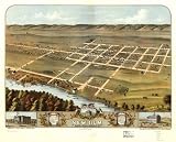 Bird's eye view of New Ulm, Brown County, Minnesota 1870. Drawn by A. Ruger. Chicago Lithog. Co., large historic panoramic map reprint 44x36