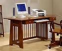 Mission Style Oak Brown Wood Computer Desk Office Table