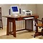 Mission Style Oak Brown Wood Computer Desk Office Table
