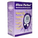 Gluco Perfect DIA 3820 Perfect3 Blood Glucose Monitoring System Voice Enabled Diabetic Control Speaking Meter for Visual Impared Gluco Perfect DIA 3820 Perfect3 Blood Glucose Monitoring System Voice Enabled Diabetic Control Speaking Meter for Visual Impared