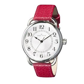 AK Anne Klein Women's Red Silver-Tone Casual Watch #108687SVRD