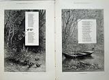 1879 NATURE RIVER BOAT BIRDS SONG WORDS KINGFISHER TREE