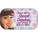 Retro Humor Really Social Drinker Magnetic Mini Tin Sign