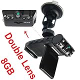 8GB HD Car Video Camera Dual Lens LCD DVR Dash Recorder 