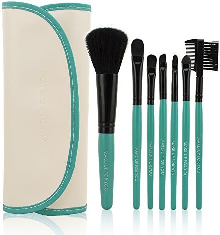 Generic 2015 HOT !! Professional 7 pcs Makeup Brush Set tools Make-up Toiletry Kit Wool Brand Make Up Brush Set Case, Green