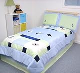 New Sailboat Boy Twin Kids Childrens Bedding Set 4pcs