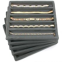5 Gray 5 Slot 1/2 Size Jewelry Display Tray Inserts