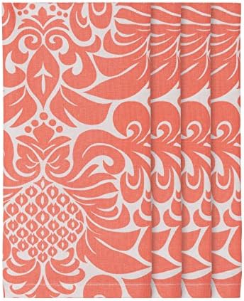 Hen House Linens Gracious Persimmon 100% Cotton Dinner Napkin, 20 X 20 Inch, Set of 4