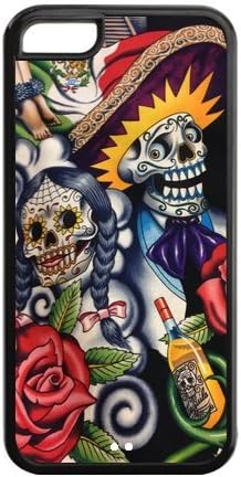 Sugar Skull Day of the Dead Hard Rubber Cell Cover Case for iPhone 5C,5C Phone Cases