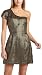 French Connection  Women's Colonal Jacquard Asymet Dress,Black/Gold,6