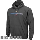 NFL San Diego Chargers Charcoal Goaler Big Sizes Pullover Hoodie Sweatshirt (XXX-Large)