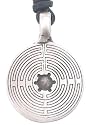 Mystical Labyrinth Maze Silver Tone Pewter Pendant Necklace