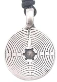 Mystical Labyrinth Maze Pewter Pendant Necklace