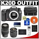 Pentax K20D Digital SLR Camera with Tamron 28-80mm Zoom Lens + Tamron 70-300mm Macro Zoom Lens + 8GB SDHC Card + Spare D-LI50 Battery + Case + Cameta Bonus Accessory Kit