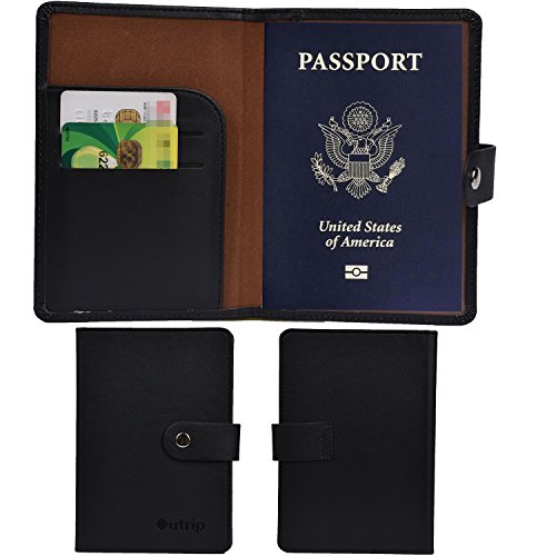 RFID Blocking Passport Holder Leather Wallet Id Card Cover Case Journey Pocket ...