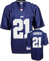 Tiki Barber Youth Jersey: Reebok Blue Replica #21 New York Giants Jersey - Medium (10-12)