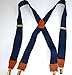 Hold-Up Suspender Company Casual Series Ocean Blue XG Suspenders for Men In the Traditional X-Back Style with USA Patented No-Slip Clips