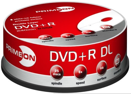 Primeon DVD+R Double Layer 8X DVD-Rohlinge 240min / 8,5GB White-Ink Fullsize Printable 25e Preisvergleich