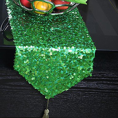 Shanshan Modern Green Sequins Table Runner