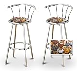 2 Chicken Specialty / Custom Chrome Barstools with Backrest Set