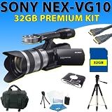 513m 5%2BVenL. SL160  Sony Nex vg10 Nexvg10 Interchangeable Lens Handycam Camcorder, Premium Camcorder Case, 32gb Sdhc Memory Card, 57 Inch Aluminum Tripod and More   (32gb Deluxe Kit)