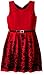 Beautees Girls' Big Sl/Less Border Flocking Rib Fabric Dress
