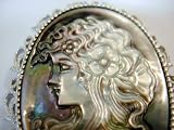 Art Deco Mother of Pearl Cameo Pin