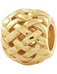 Reflection Beads Silver Gold Plated Basket weave Bali Bead
