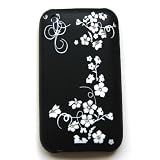 Apple iPhone 3G & 3GS Laser Skin Case Rubber Silicone Protector Image Cover With Diamonds Midnight Flowers