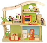Hape Bamboo Sunshine Dollhouse - Fully Furnished