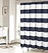 ALAGO Nautical Stripe Design Mildew Resistant Fabric Shower Curtain Antibacterial Curtains - Navy and White 72