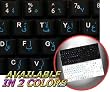 ARABIC ENGLISH NETBOOK KEYBOARD STICKERS BLACK BACKGROUND