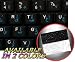 ARABIC ENGLISH NETBOOK KEYBOARD STICKERS BLACK BACKGROUND