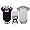 Bad to the Bone 2-Pack Baby Bodysuits, Newborn