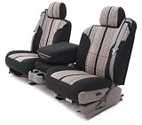 Coverking Saddleblanket Custom Fit Seat Covers - Black, Front Row Seats. Dodge Ram Trk 250,350,2500,3500 Full 40/20/40, w/built-in circular-shape headrest, w/folding console, w/o built-in shoulder belt 1996 - 1998