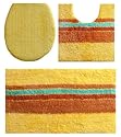 Pana 442400106 Garnitur 3 tlg.: Badematte 90 x 50 cm, WC-Vorlage 50 x 50 cm und Deckelbezug 50 x 47 cm gelb
