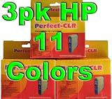 3pk color Set HP 11 C4836A, C4837A, C4838A remanufactured Ink Cartridges (1)Cyan, (1)Yellow & (1)Magenta. For use in Business inkjet Color Inkjet CP1700 Series Officejet Pro K850 Series printers.