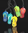 Set of 10 Beach Party Flip Flop Summer Patio & Garden Novelty Lights -Green Wire