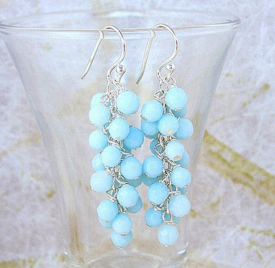 Click here to buy Sterling Silver Sky Blue Quartz Cluster Earrings.