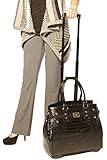 Classic Black Alligator Rolling iPad, Tablet or Laptop Computer Carryall Tote or Briefcase Bag