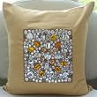 Crystals - Decorative Pillow Covers - Gold Suede Pillow Cover with Crystals